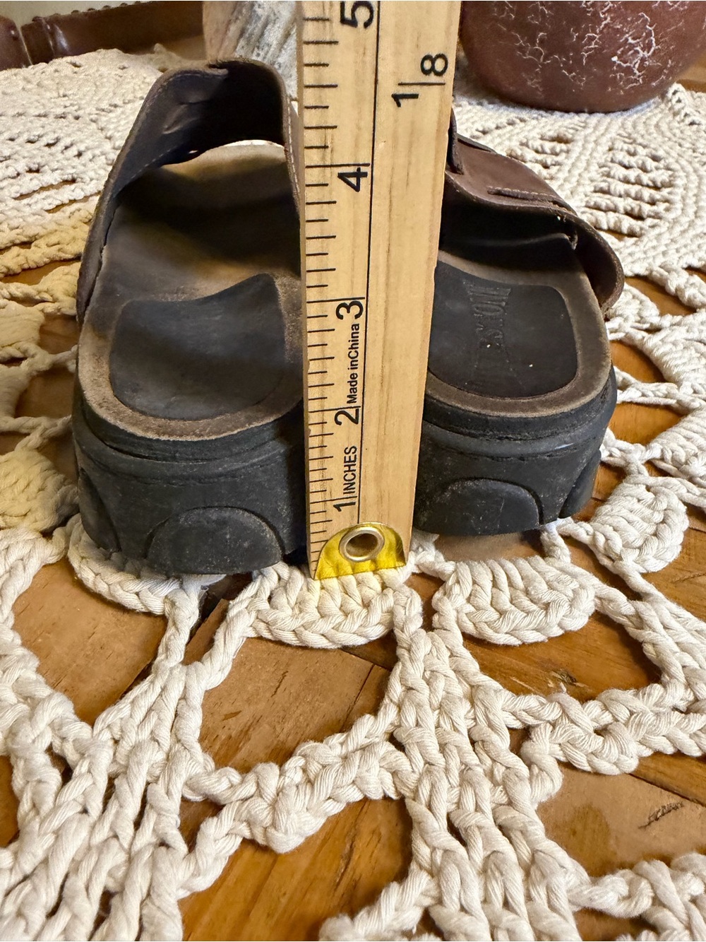 Vintage Riverstone Brown Leather Fisherman Slide Sandals clogs 8M Y2K 90 - Picture 4 of 7